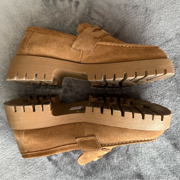 Steve Madden Lolo Penny Loafers Tan Camel Suede size 6.5 - Picture 4 of 10